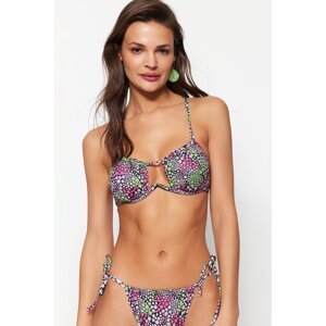 Trendyol Kvetinový vzor Underwired Tunel Bikini Top