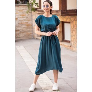armonika Women's Oil Waist Elastic Tie-Down Dress