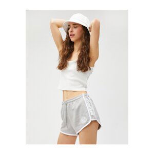 Koton Mini Shorts with Printed Piping Detail with a Lace-Up Waist.