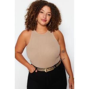 Trendyol Curve Mink Halter Neck Basic Knitted Undershirt