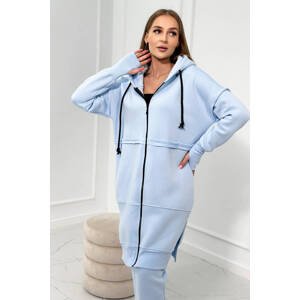 Insulated set with a long blue sweatshirt