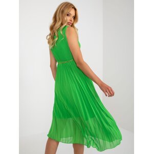 Light green midi dress with clutch neckline