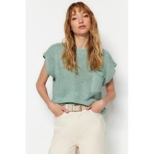 Trendyol Mint vrecko detailný pletený sveter