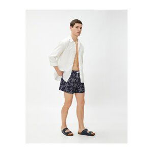 Koton Marine Shorts with a Star Print Tie Waist, Pocket Detailed.