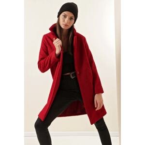 Bigdart 9082 Oversized Stamped Coat - Claret Red