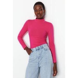 Trendyol Fuchsia Turtleneck Knitted Body with Snap Snaps