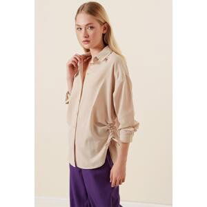 Bigdart 20132 Ruffles Oversized Shirt - Cream