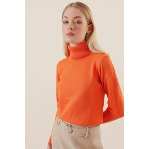 Bigdart 15747 Rolákový pletený sveter - oranžový