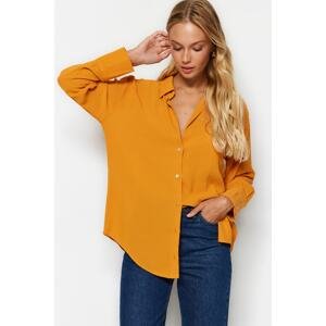 Trendyol Camel Oversize/Wide Fit Woven Shirt