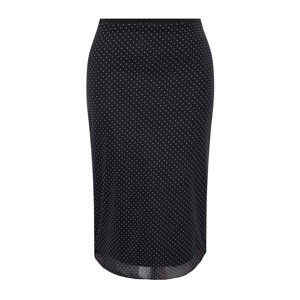 Trendyol Curve Black Polka Dot Tulle Knitted Skirt