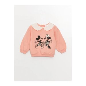 LC Waikiki Lcw Baby Baby Collar Long Sleeve Disney Printed Baby Girl Sweatshirt