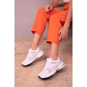Soho White-Grey Women's Sneakers 18285