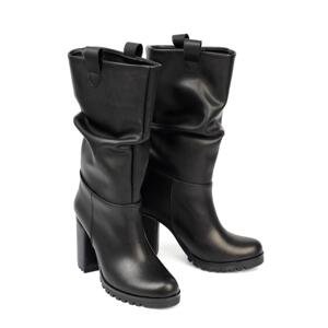 Capone Outfitters Round Toe Trac Sole Drawstring Mid Heeled Women's Boots