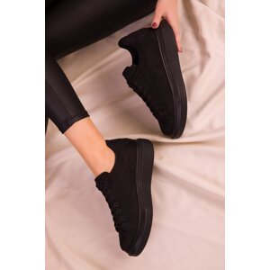 Soho Women's Black Suede Sneakers 15732