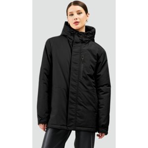 River Club Dámsky čierny fleecový vodný a vetruodolný zimný kabát s kapucňou Parka