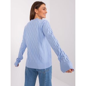 Light blue classic sweater with cotton