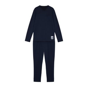 Trendyol Men's Navy Blue Label Detailed Knitted Pajamas Set