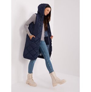 Navy blue quilted vest with SUBLEVEL fastening