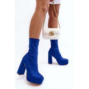 Blue Peculia high heel ankle boots with zipper