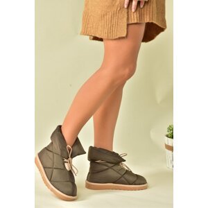 Fox Shoes Khaki Fabric Women's Daily Boots