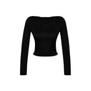 Trendyol Black Cut Out Detailed Slim Flexible Knitted Blouse