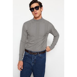 Trendyol Anthracite Men's Slim Fit Knitwear Sweater