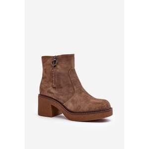Women's brown Romella zipper boots