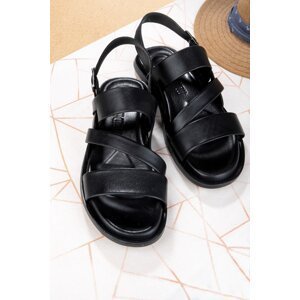 Ducavelli Roma Genuine Leather Men's Sandals, Genuine Leather Sandals, Orthopedic Sole Sandals, Lightweight Leather.