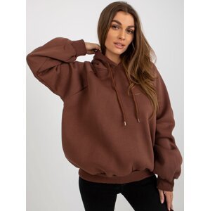 Dark brown basic oversized hoodie