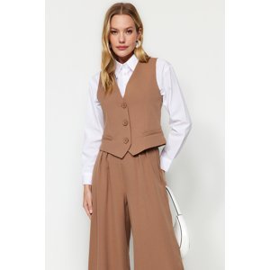 Trendyol Camel Vest-Trousers Woven Two Piece Set