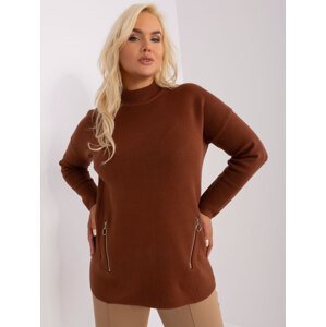Brown women's sweater plus size with viscose