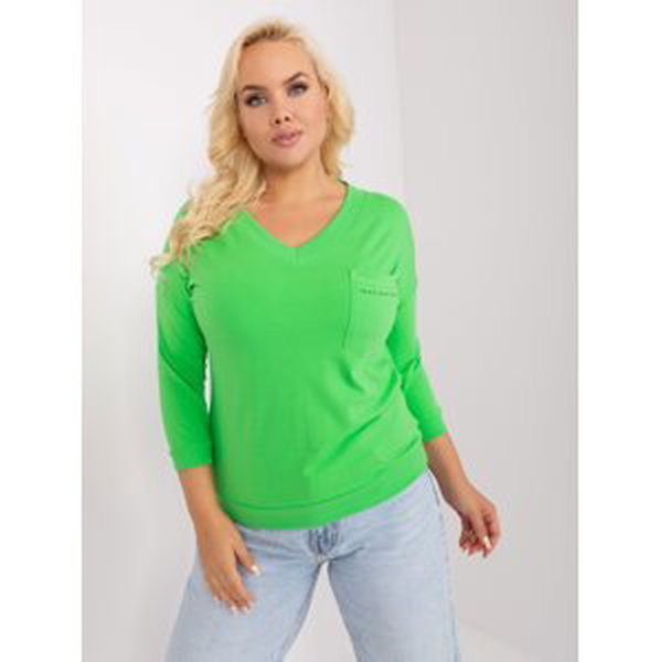 Light green cotton blouse of larger size