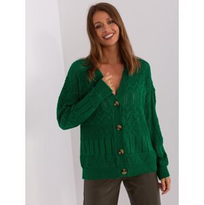 Dark green women's sweater with buttons