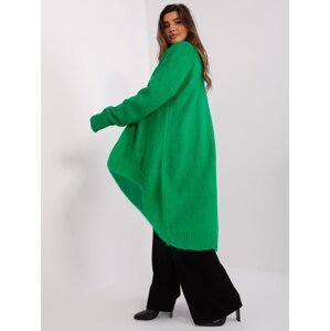 Green women's knitted cardigan