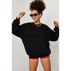 XHAN Women's Black Sweatshirt