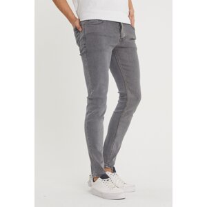 XHAN Men's Gray Slim Fit Jeans