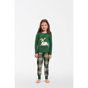 Girls' pyjamas Zonda, long sleeves, long legs - green/print