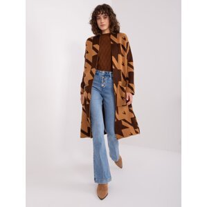 Camel and Brown Women's Patterned Cardigan