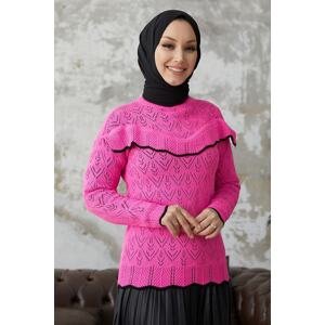 InStyle Alvi Tricot Sweater with Frill Detail - Fuchsia