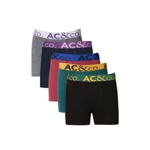 AC&Co / Altınyıldız Classics Men's Multicolored Cotton Stretchy Seamless, 5-Pack Boxer.