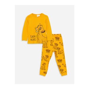 LC Waikiki Crew Neck Long Sleeve Lion King Printed Baby Boy Pajama Set