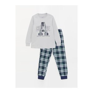 LC Waikiki Crew Neck Printed Long Sleeve Boys' Pajamas Set