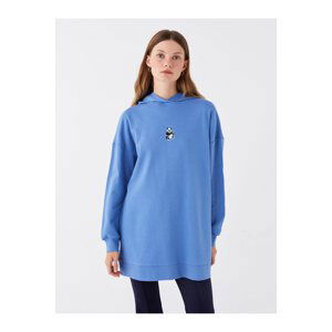 LC Waikiki Women's Hoodie, Embroidered Long Sleeve Sweatshirt Tunic