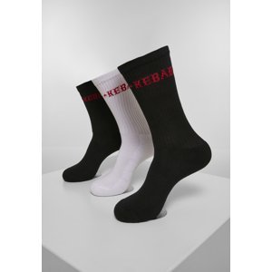 Kebab Socks 3-Pack Black/White