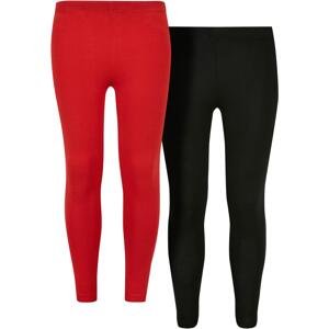 Girls' Jersey Leggings 2-Pack Huge Red/Black