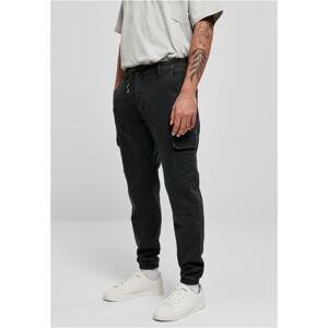 Knitted Cargo Jogging Pants Black