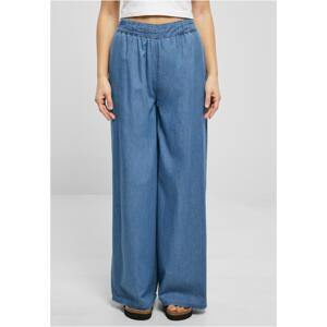 Women's Light Denim Wide-leg Trousers - Blue