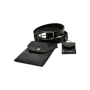 Croco synthetic leather strap with black/silver sheath