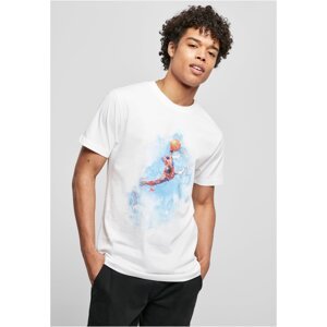 Basketball T-shirt with clouds white