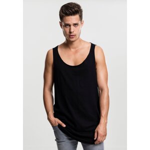 Loose Tank with long shape and open edge black